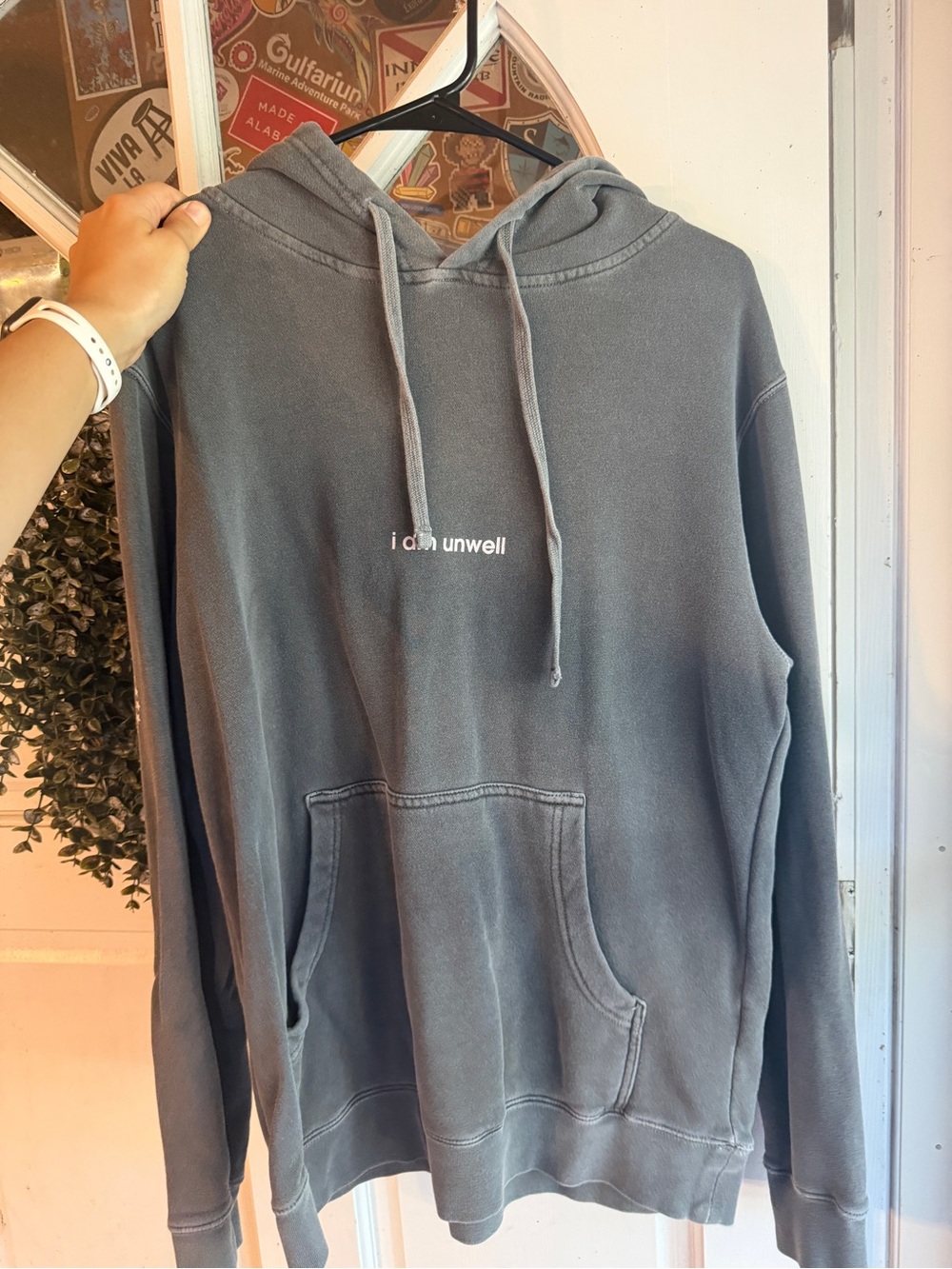 Call Her Daddy Gray Hoodie - 'i am unwell' Chest Logo